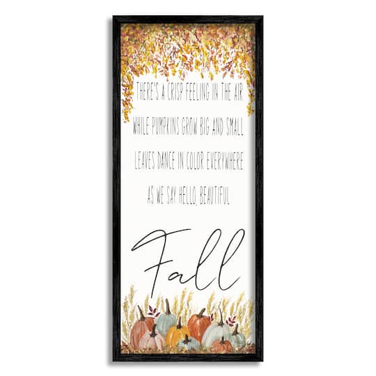 Stupell Industries Autumnal Hello Beautiful Fall Phrase Framed Giclee Art